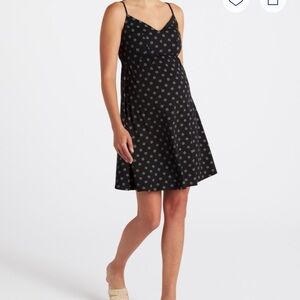 Nine Britton Black Midi Dress with White Floral Design